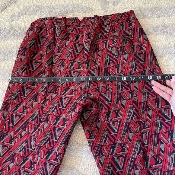 Louis Vuitton Red Multi Jacquard Logo Mid-Rise Straight Leg Pants SZ 40 Womens - Picture 14 of 16